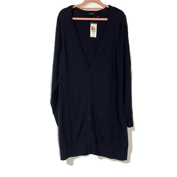 Torrid Boyfriend Cardigan Sweater Button Lace Up Sleeves Womens Size 2X NWT - Picture 1 of 9